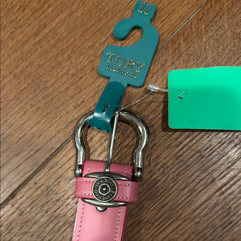 Tory Leather Pink Belt equestrian size 22